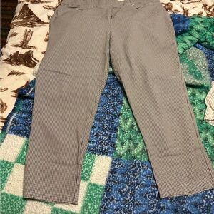 Maurices Women's Black and White Checkered Straight Leg Pants